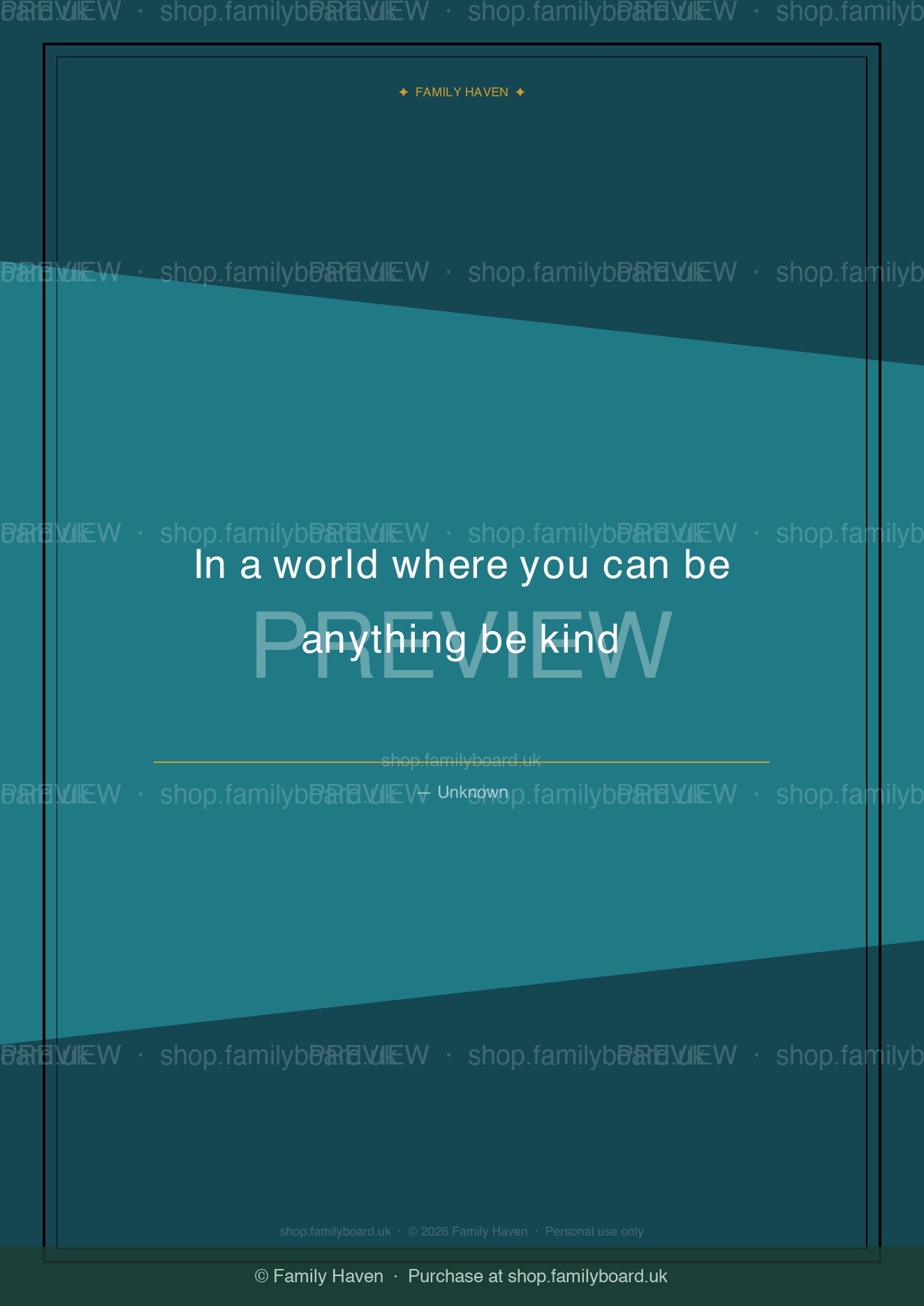 Be Kind Always Wall Print — preview