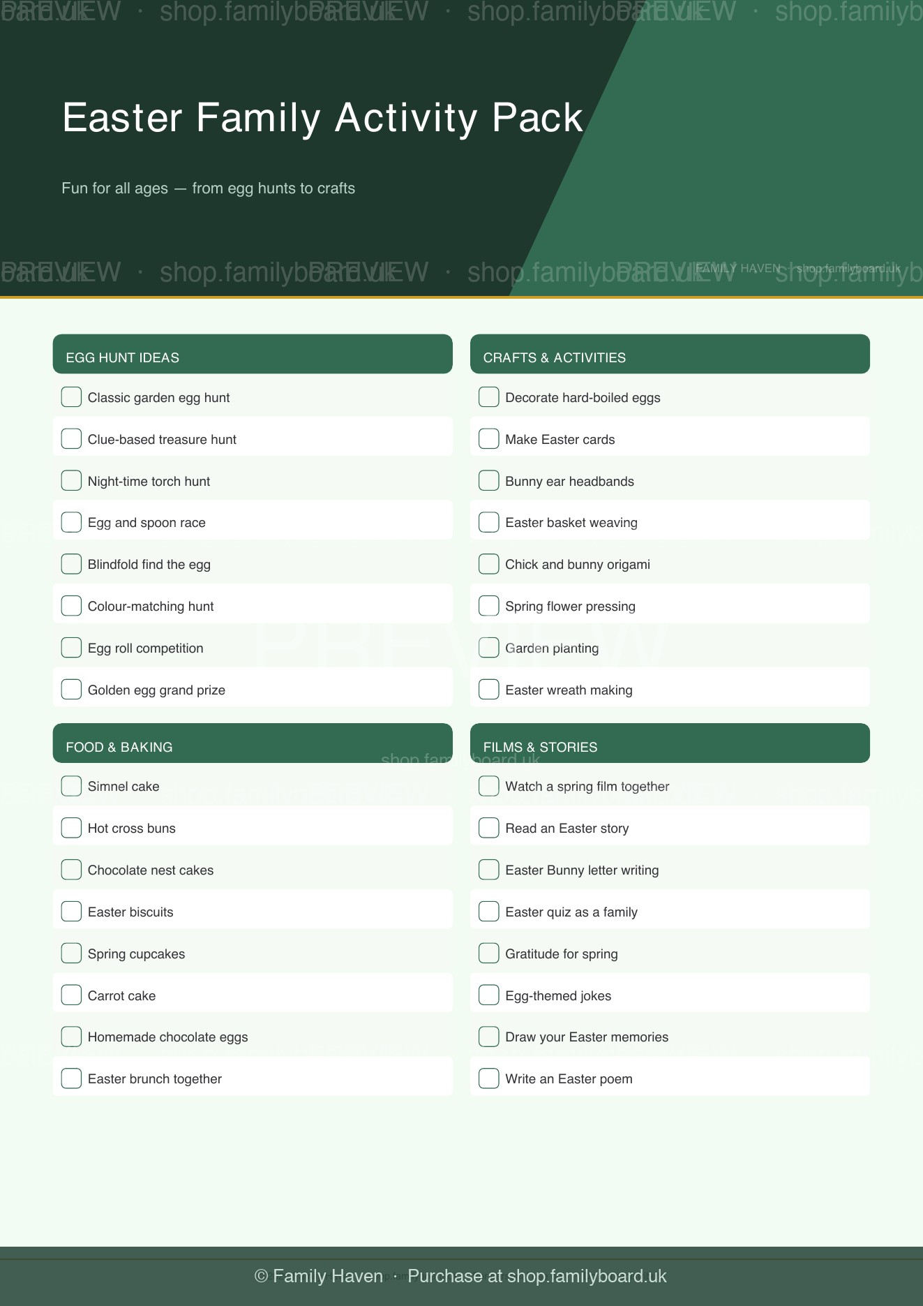 Easter Family Activity Pack — preview